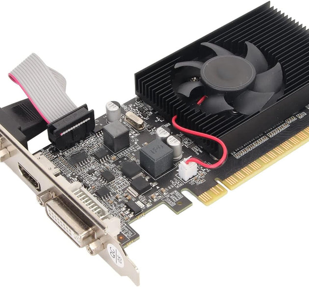 GT210 Graphics Card, 64bit 589MHZ 1GB DDR3 Graphics Card, PCI Express 2.0, DirectX10.1 PC Video Card, DVI VGA HDMI Low Graphics Card with Cooling Fan