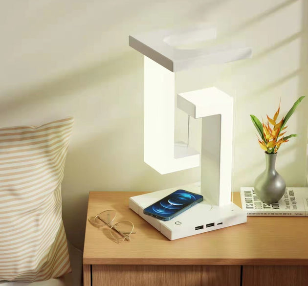 Creative Smartphone Wireless Charging Suspension Table Lamp Balance Lamp Floating For Home Bedroom