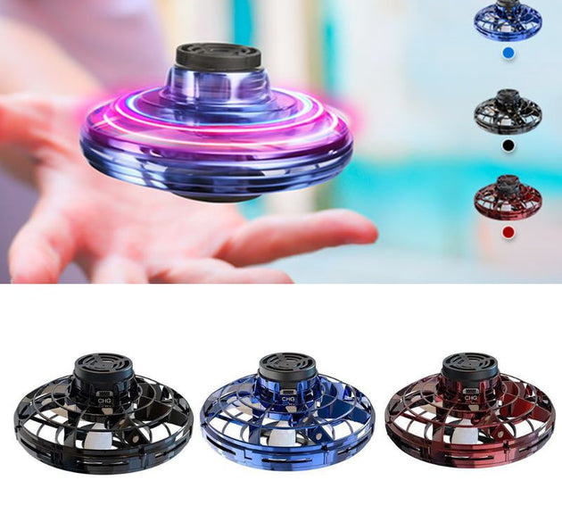 Mini Fingertip Gyro Interactive Decompression Toy Drone LED UFO Type Flying Helicopter Spinner Toy Kids