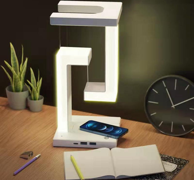 Creative Smartphone Wireless Charging Suspension Table Lamp Balance Lamp Floating For Home Bedroom