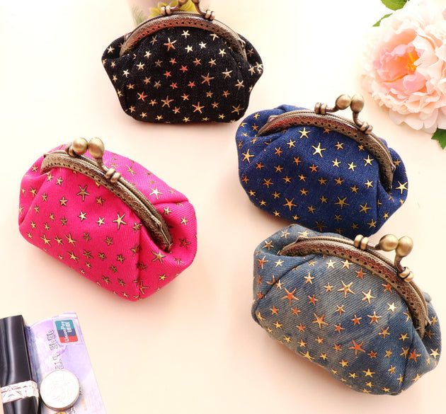 Denim Cloth Vintage Handmade Women's Hand-held Coin Purse Hasp Card