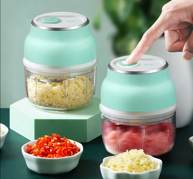 Portable Electric Mini Garlic Cutter Masher Vegetable Fruit Meat Food Chopper Grinder